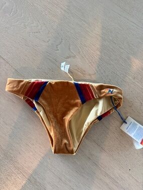 Aviator nation Velvet Bikini Bottom with Multicolor Stripe Accent